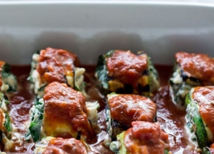 vegan zucchini roll ups with spinach & basil